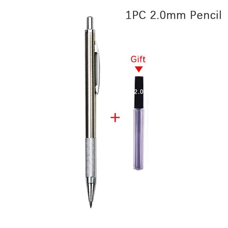 0.3 0.5 0.7 0.9 1.3 2.0mm Mechanical Pencil Set Full Metal Art Drawing Painting Automatic Pencil with Leads Office School Supply KTY