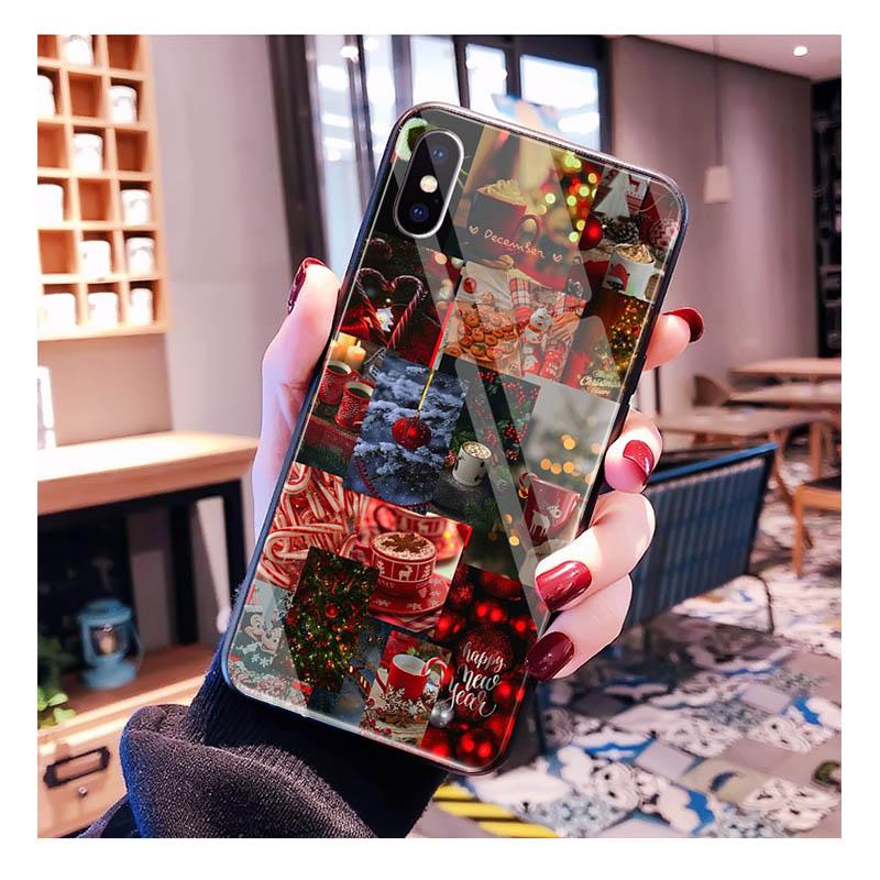 Winter Christmas Glass phone case For Samsung S25 S24 S23 S22 Ultra S24 Plus A55 A16 A54 A15 A56 A36 S25 FE