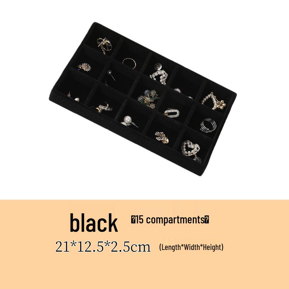 Velvet Jewelry Organizer Tray with Dividers for Necklaces, Earrings, and Rings