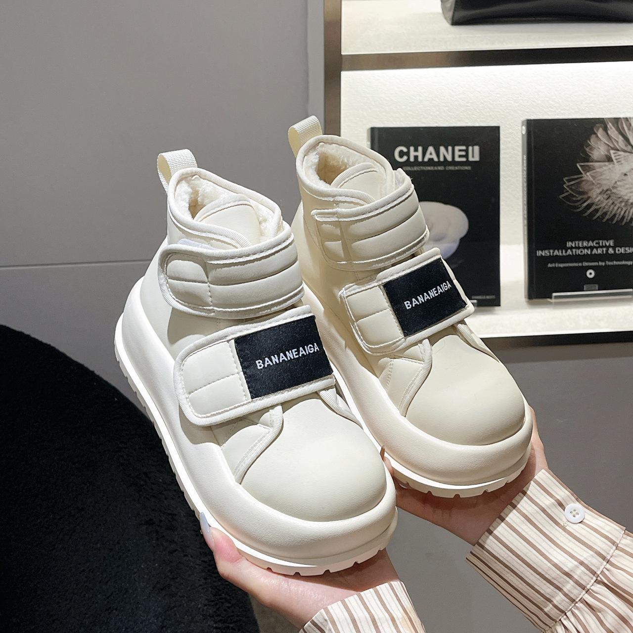 2024 Новая Мода Женские Сапоги Женские Сапоги Однотонные Низкий Каблук Зимняя Обувь Круглый Носок Дизайнерские На Плоском Каблуке Ботильоны 35 покинуть белый 3166₽