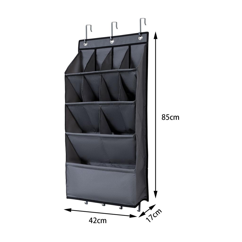 Over Door Shoe Organizer with Large 6 Deep Pockets Door Shoe Rack for Closet Door Foldable 16 Pairs Resuable Hanging Storage Bag