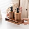 Walnut Wood Lotion Can Hotel Essential Oil Bottle Press Shampoo Bath Gel Can Press Lotion Sub Bottle Dispenser Bathroom