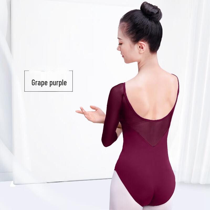 Junshi Damen Baumwolle 3/4 Ärmel Ballett-Trikot