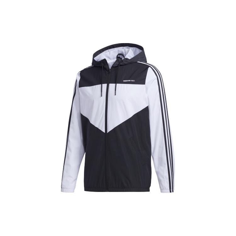 adidas neo Side Stripe Casual Sports Jacket Black Men s FU1058 M