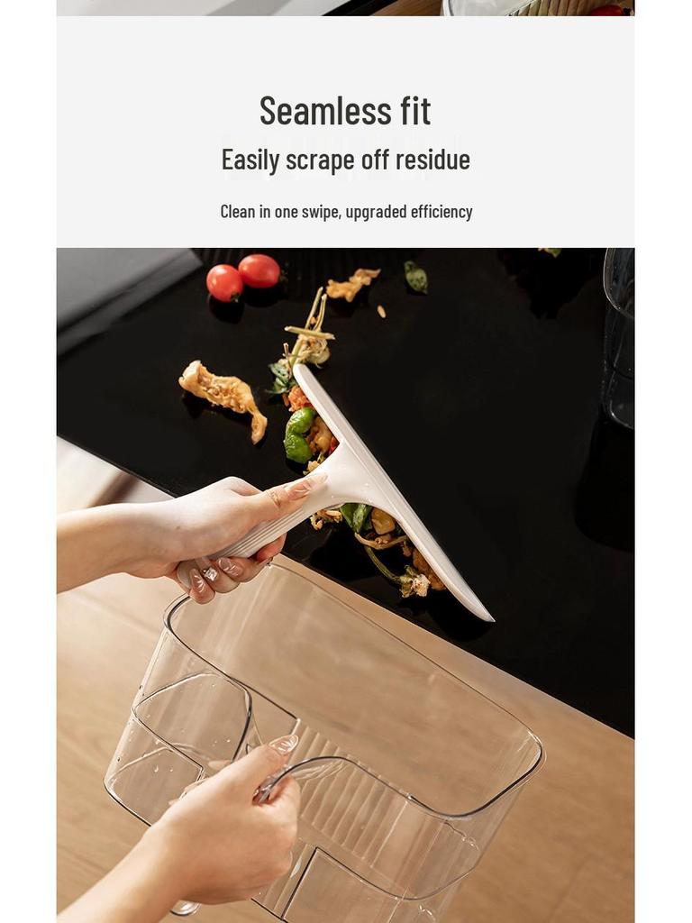 Wall-Mounted Kitchen Trash Can with Scraper - Wet Garbage Storage Bin for Cabinet Doors