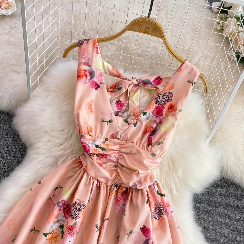 RUGOD Женское пляжное платье для отдыха на берегу моря с V-образным ...