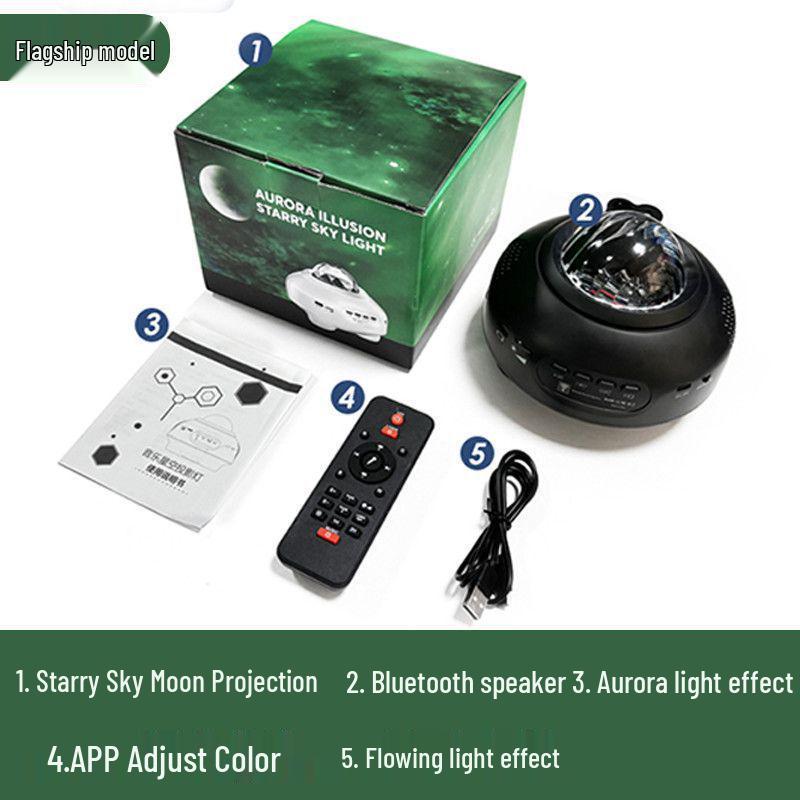 Bluetooth Aurora Projektor: Sternenhimmel & Wasserwellen Laserlicht für Schlafzimmeratmosphäre
