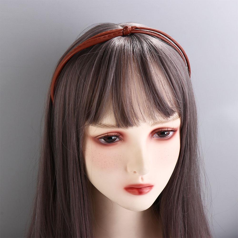 Hoop Hair Clip Korean Style Headwear Thin Hair Band Female Hair Accessories PU Leather Headband