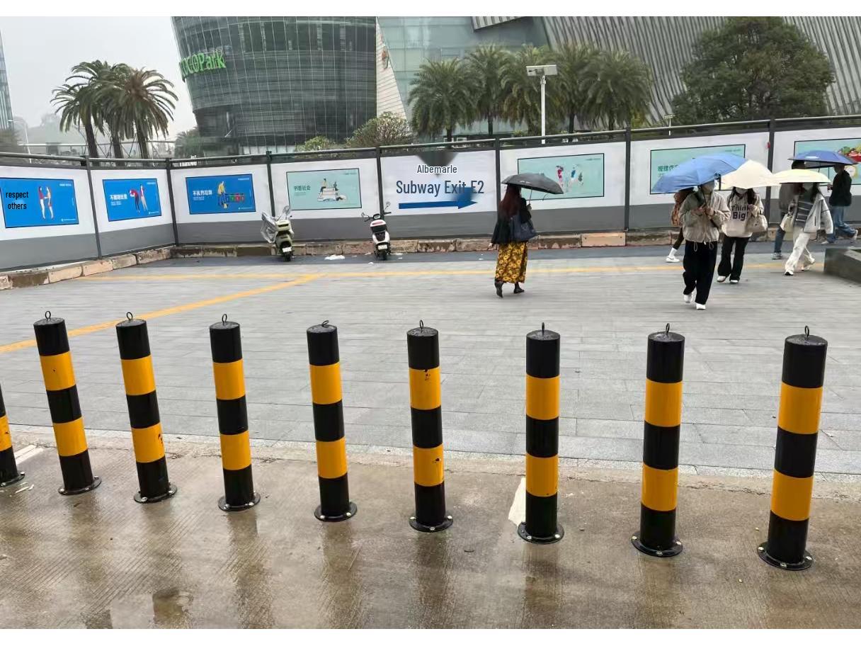 Galvanized Steel Ring Warning Post: Anti-Collision, Parking, Isolation, and Direct Burial Stanchion Bollard