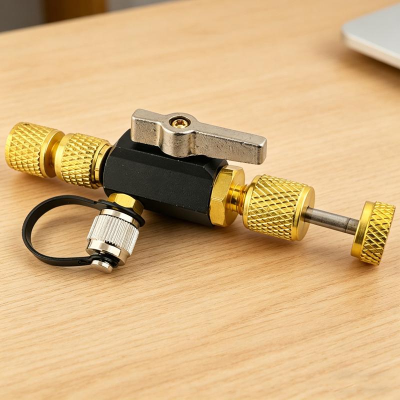HVAC/AC Repair Tool No Refrigerant Loss Car AC Valve Tool Quick Tall & Removal O-Ring Ball Valve Seal for Air Conditioning