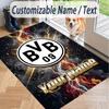 Custom Text Printed Rug Borussia Dortmund Non Slip Floor Carpet For Home Room Decor