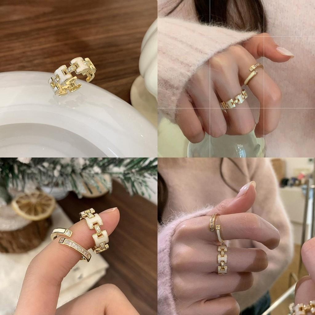 Unique Style Geometric Adjustable Open Ring For Women In Fashionable Copper Design 2023 For