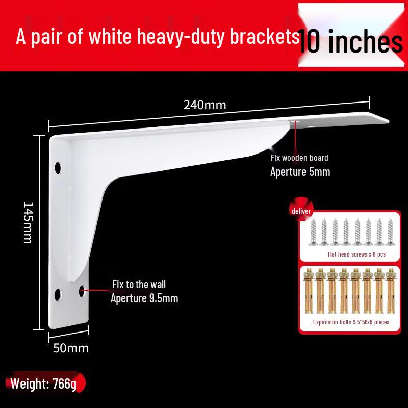 

Heavy-Duty Iron Triangle Shelf Brackets