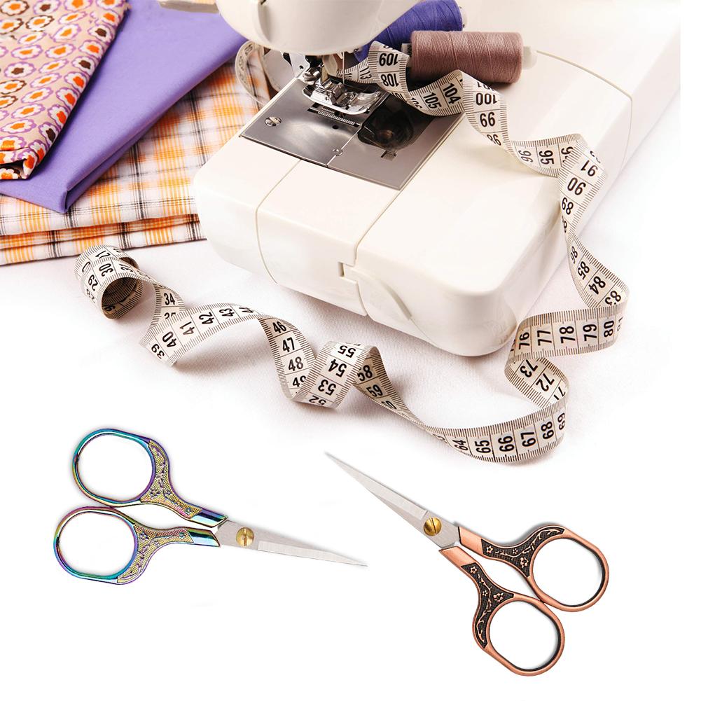 2Pcs Metal Craft Scissors Sharp Pointed Tip Retro Scissors Multipurpose Vintage Sewing Scissors Ergonomic Handle Sewing Supplies