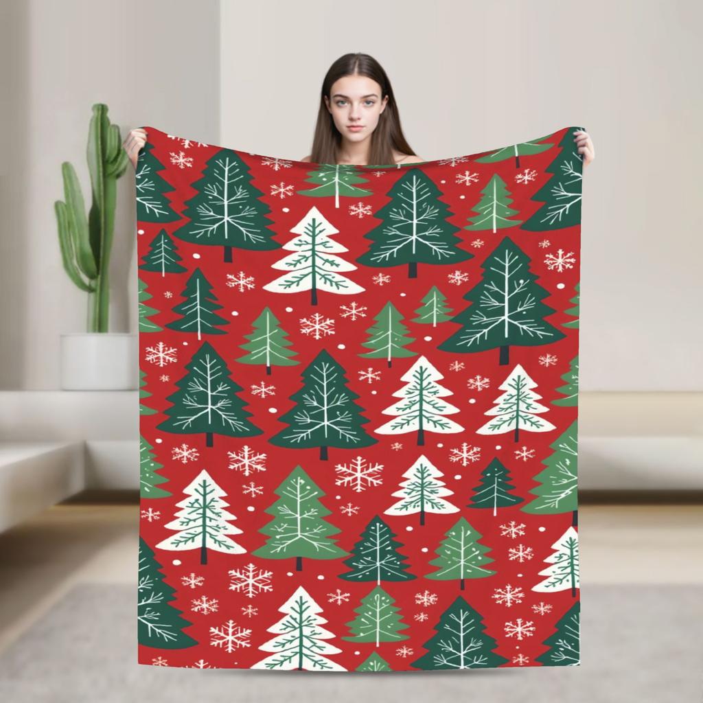 Plaid & Holiday Christmas  Flannel Blanket Autumn  Super Warm Bedding Throws for Kids Adult Bedroom Bedspread Sofa Bed Cover