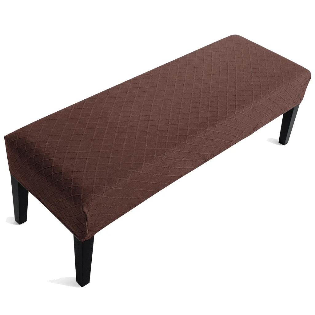 Jacquard Piano Chair Cover Stretch Jacquard Dining Bench Covers Rectangular Solid Color Thickened Stool Seat Cover 1PC