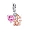 Brand New Copper Metal Animal Bead Component Cat Wolf Bee Owl Heart Charm Bead Components Compatible With Authentic Original Pendant Bead Component