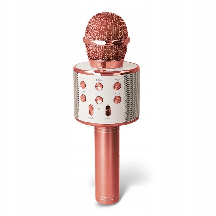 Mikrofon Karaoke Bezprzewodowy Głośnik Bluetooth Rose Gold Złoty