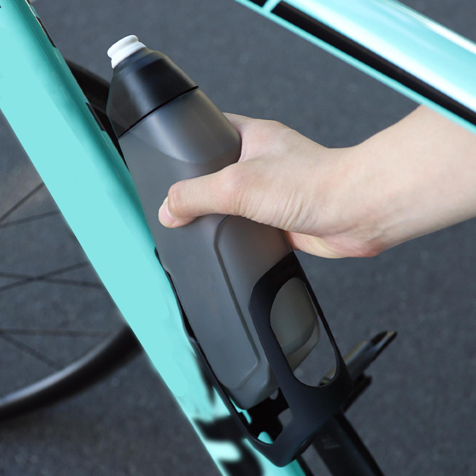Bicycle Aerodynamic Water Bottle Bracket Set 600ml Lightweight Road Bike Cycling Water Bottle Squeeze to Drink Design for Sports