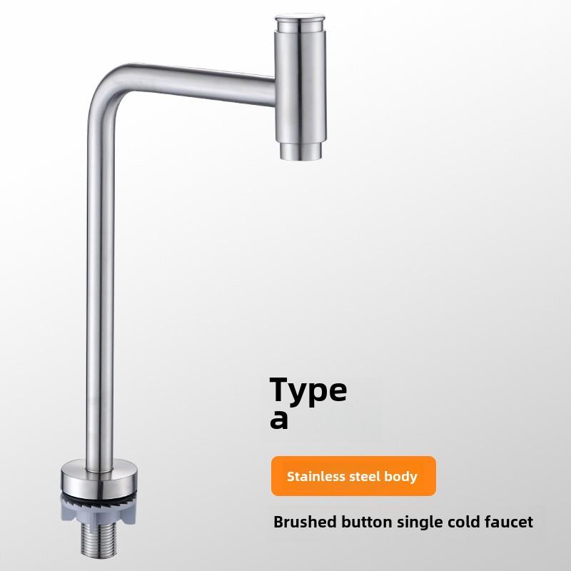 304 Stainless Steel Kitchen Single Cooling Vertical Faucet, Vegetable Washing Basin Sink, Hand Washing Basin, Single Faucet
