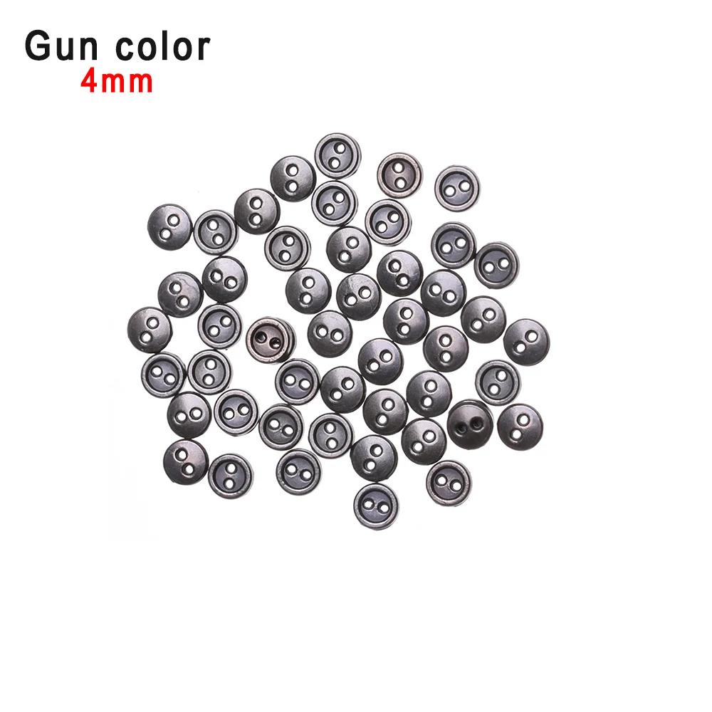 50Pcs Metal Mini Buttons For Doll Clothes Round Bread Buttons Doll Buttons For Diy Sewing Blyth Doll Clothing Sewing 3/4/5/6mm