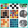Vibrant 10pc Kitchen Tile Stickers With Mosaic Pattern Self-adhesive Wall Decor