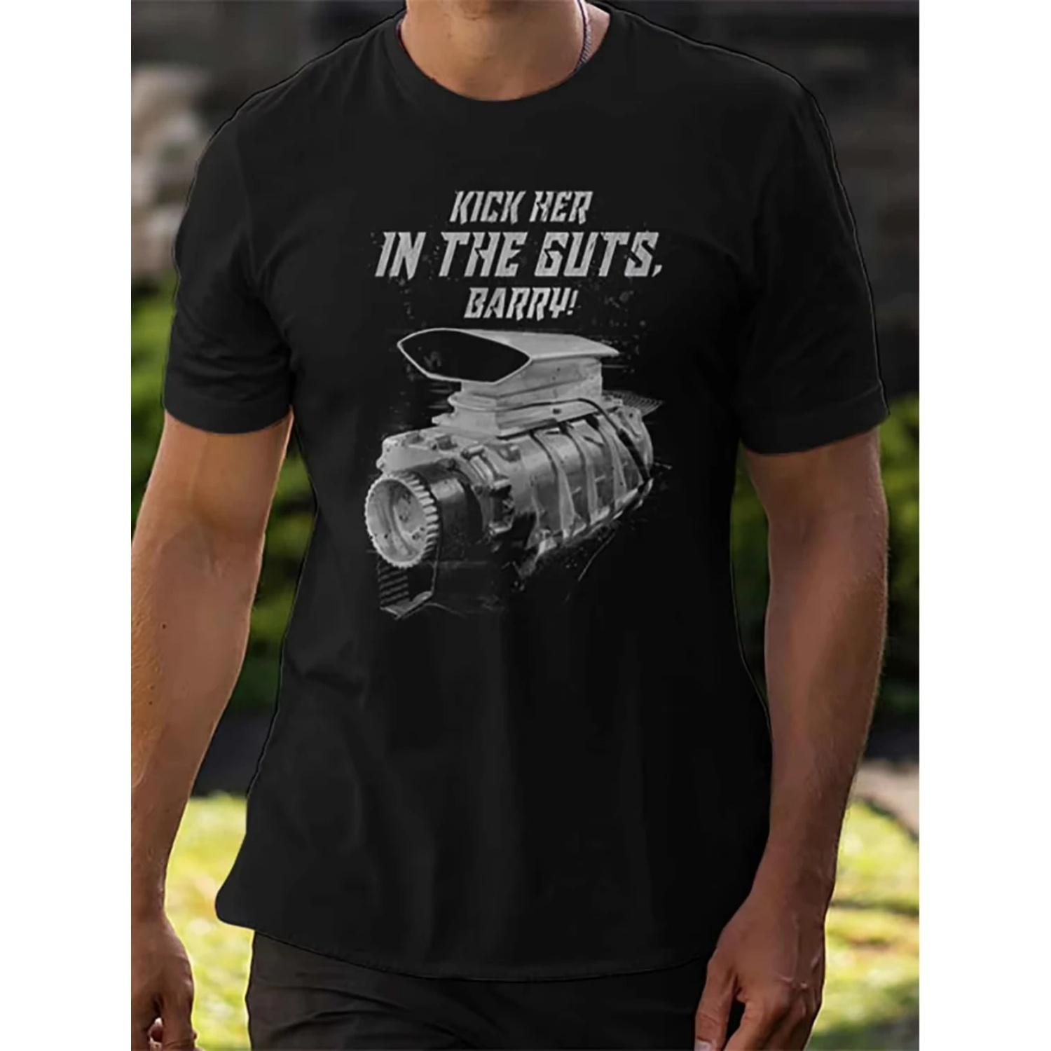 

MDMX1-006-BK Mad Max The Last of The V8s Kick Her in The Guts Barry! Funny Men s Short Sleeve Graphic T-shirt S разноцветный