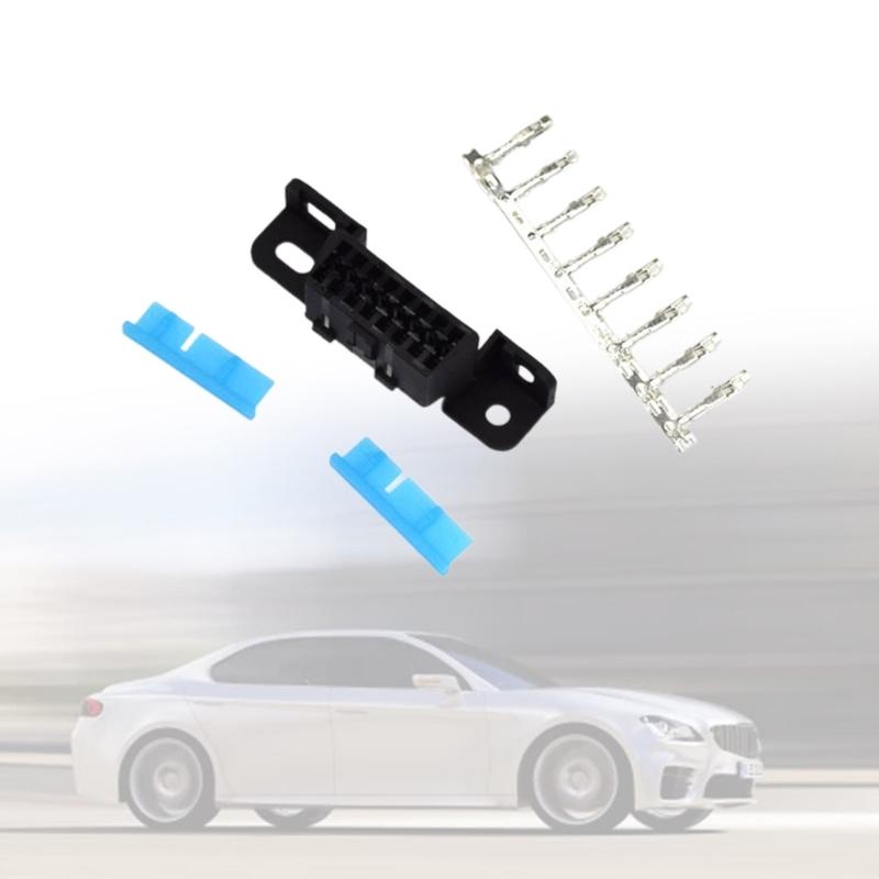 Universal Convenient OBD2 16Pin Female Angles Connector Auto Car Adapter Plug With Terminals Tabs Wire Sockets Connector