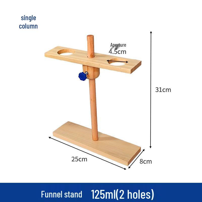 Adjustable Wooden Stand for Pear-shaped Separatory Funnel & Dropper - Single/Double Column, Long Neck.