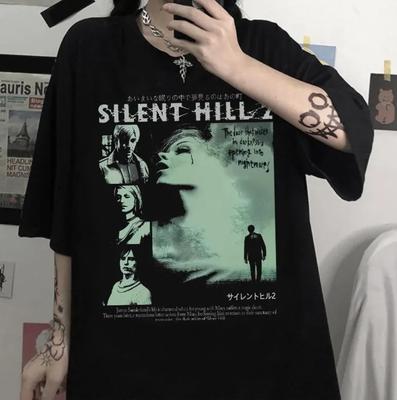 Silent Hill TShirt Vintage S Bootleg Style Pyramid Head Tee Retro Horror Gamer Shirt Clothing Graphic Short Sleeve Unisex