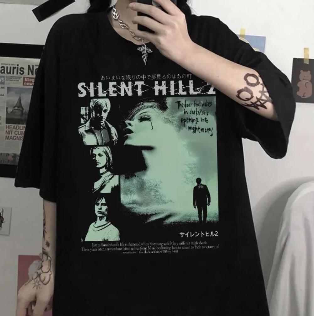 Silent Hill 2 TShirt Vintage 90s Bootleg Style Pyramid Head Tee Retro Horror Gamer Shirt Clothing Graphic Short Sleeve Unisex S