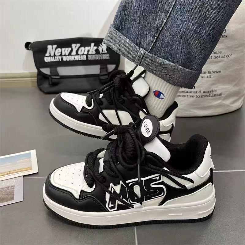 

Height-Boost Casual Sneakers: Women s Harajuku Style, Thick-Soled, Letter Skate Design 37