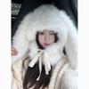 Winter Plush New Ear Protection Rabbit Lei Feng Hat Cute Integrated Thickened Rabbit Hair Cold Proof and Plush Warm Hat