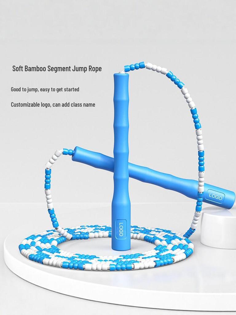 Adjustable Children's Bamboo Jump Rope – Tangle-Free for Beginners & Students, Customizable with Logo.