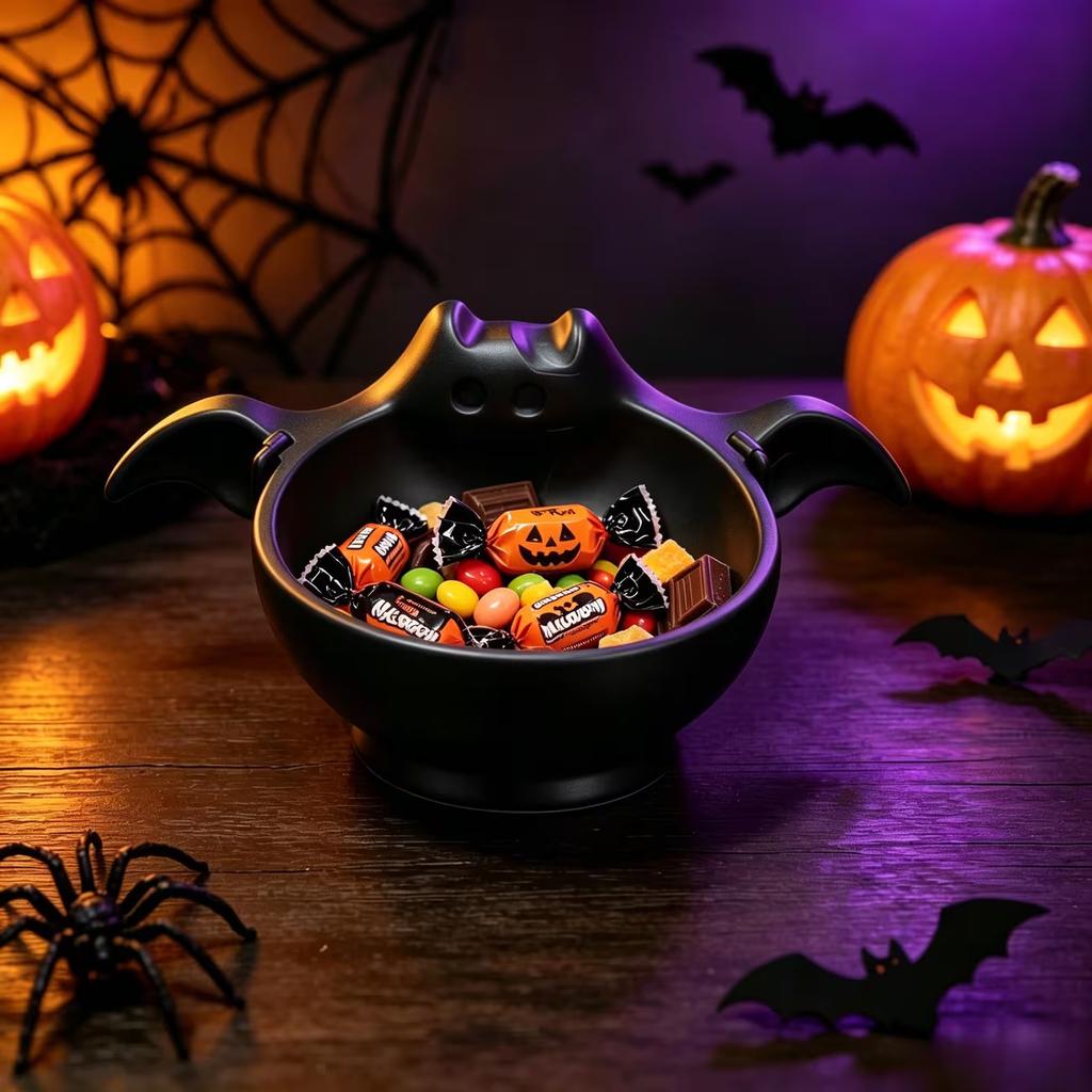 Halloween Bat Shape Storage Bowl Cute Home Decor Ornament Multifunctional Serving Dish Party Favors
