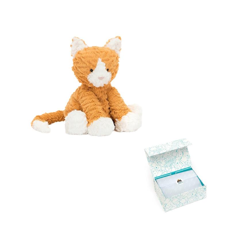 JELLYCAT Wavy Fur Series Ginger Kitten Cute Doll Plush Doll 23cm Tall