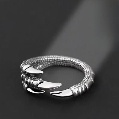 Chinese Stijl Drakenklauw Ring Retro Oude Mannen en Vrouwen Dominante en Rijke Persoonlijkheid Trend Wijswijzer Ring Sieraden