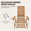 Outdoor Chaise Lounge Chair 6-Position Reclining Patio Bench Lounger Brown