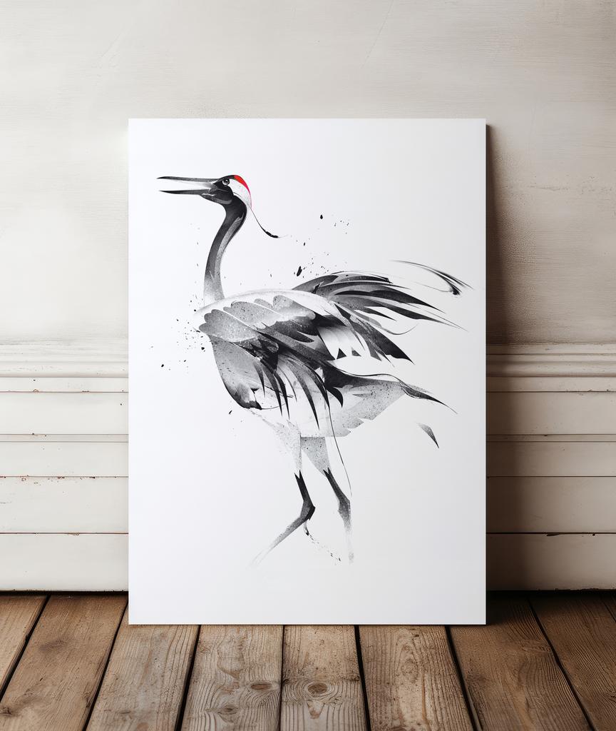Poster Bird Heron Abstraction