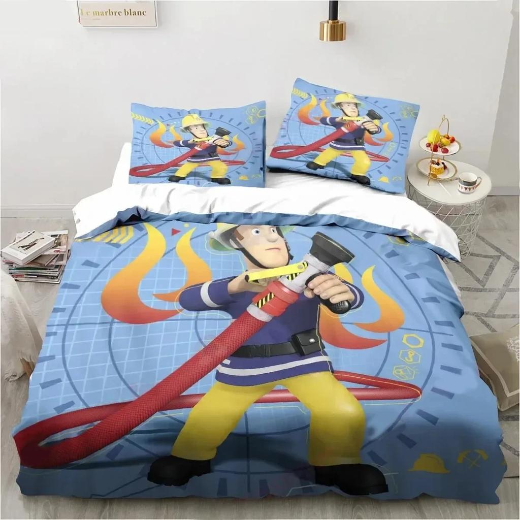 Luksusowy Nowy Drukowany 3D Kreskówka Strażak Sam Zabawki Pościel Zestaw Poszewka na Kołdrę Zestaw Pościeli Poszewka na Kołdrę Poszewka na Poduszkę Królowa Chłopcy Dorosły Zestaw Pościeli