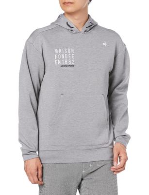 Coq Sportif Cut and Sew Hoodie Parka Kartonnen Gebreid Stretch Zweetabsorberend Golf QGMWJL54 GY00 LL [Le Golf] Heren (Grijs)