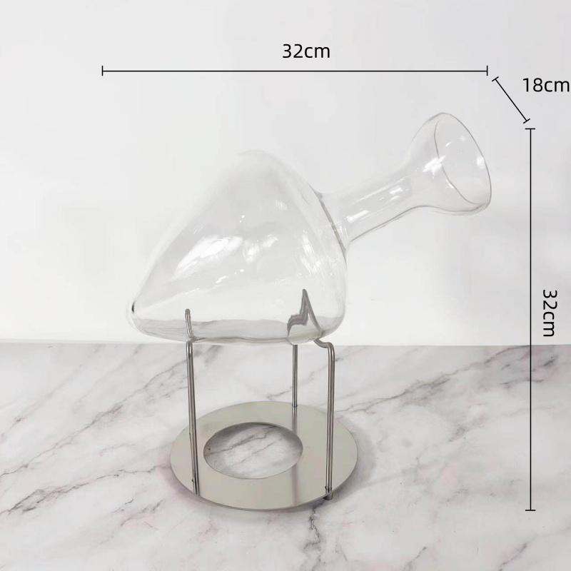 

Glass Wine Decanter Tilt Flagon Geometric Metal Bracket Set Drinking Utensils Wine Divider Glasses Drinking Glasses 901-1000ml чёрный