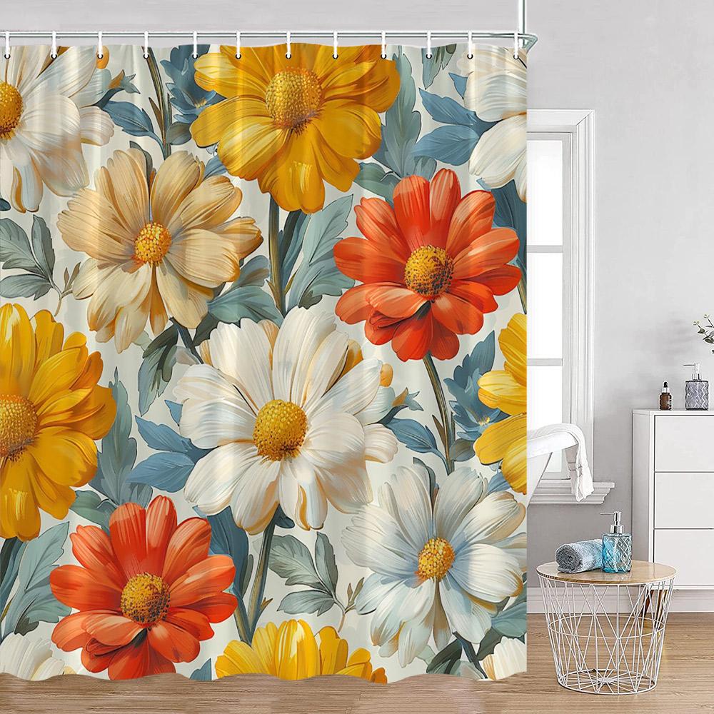Floral Shower Curtains Flowers Tropical Leaves Birds Butterfly Dragonfly Greenery Plants Bath Curtain Home Decor For Bathroom