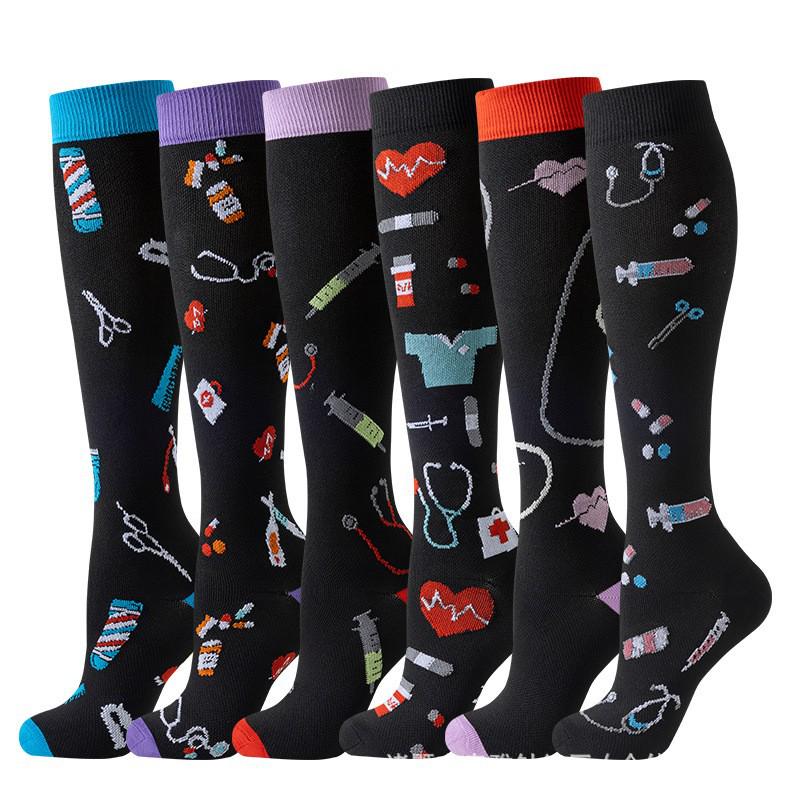 Unisex 6 Paar Kompressionssocken-Set zum Laufen & Radfahren