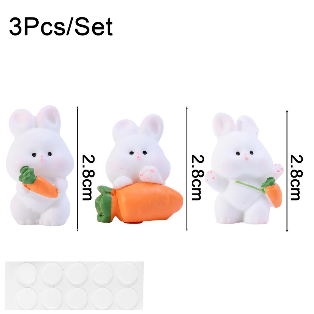 2/8pcs Cute Easter Rabbit Carrot Figurine Miniatures Kawaii Micro Home Desktop Fairy Garden Decoration DIY Ornaments Craft Gift