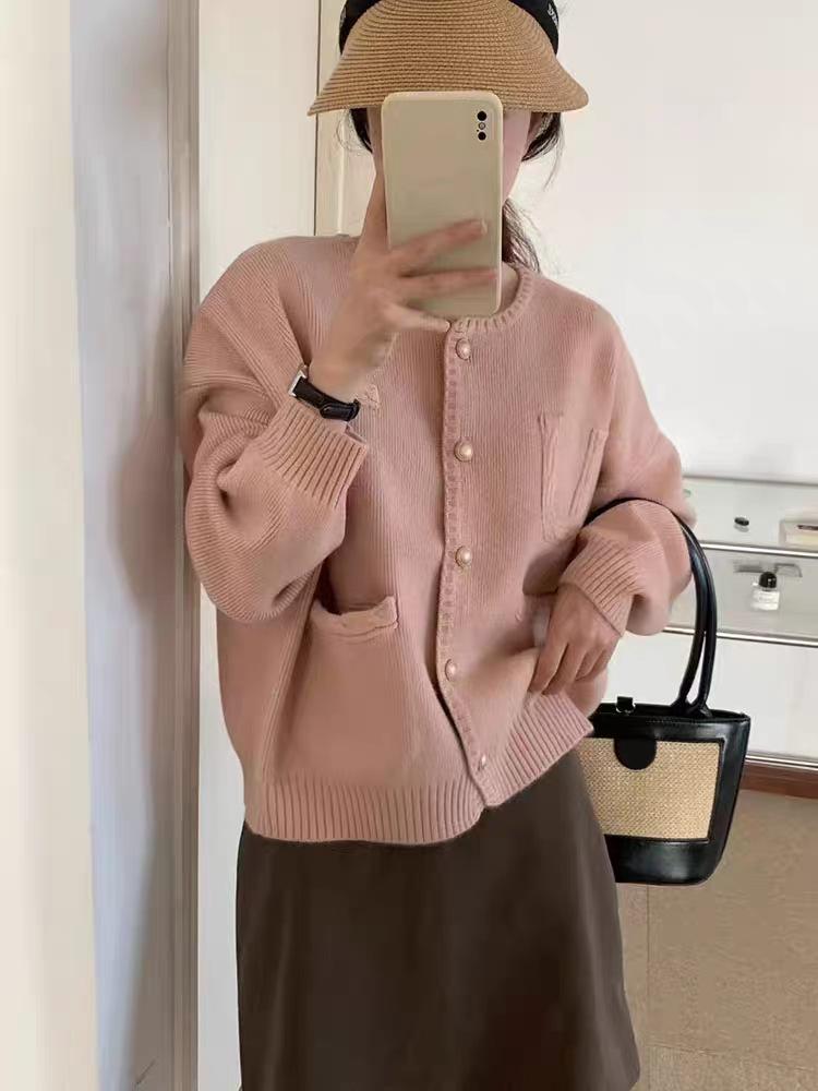 Gentle Knitted Cardigan Women's Top Autumn and Winter New Loose Sweater Jacket Women