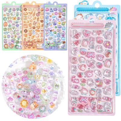 2Sheets/Lot 3D Relief Cute Animal Sticker DIY Phone Journal Stationery Decoration Party Game Reward Prop Cute Carnival Gift ZYF