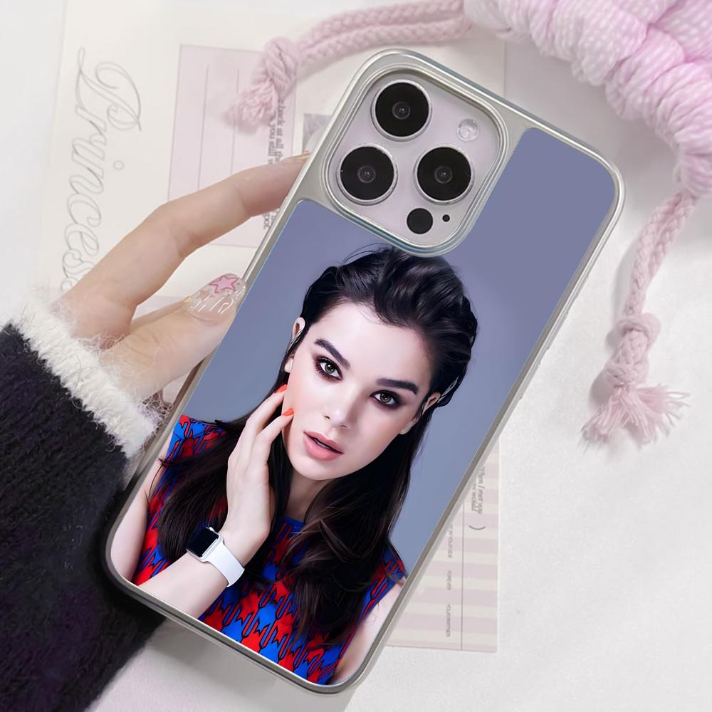 Hailee Steinfeld Silver Plating Mobile Phone Case for iPhone 17 16 15 14 13 12 11 Air Pro Max Plus Colorful Cover