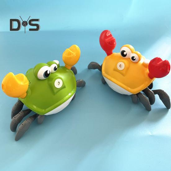 Walking Crab Bubble Machine Automatic Bubble Blower with LED Lights & Music Electric Fun Outdoor Bubble Playset for Kids