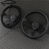 14inch 350mm Car Steering Wheel Suede Leather/Genuine Leather Deep Concave Drift JDM Racing Black Edition 2407MOBE125